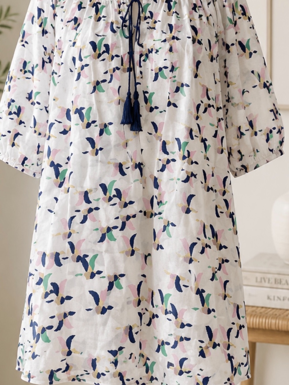 Womens cotton floral dress tunic Anthropologie M